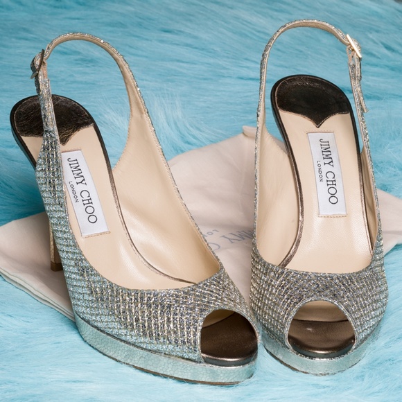 Jimmy Choo Shoes - Jimmy Choo Nova Glittered Platform Slingback